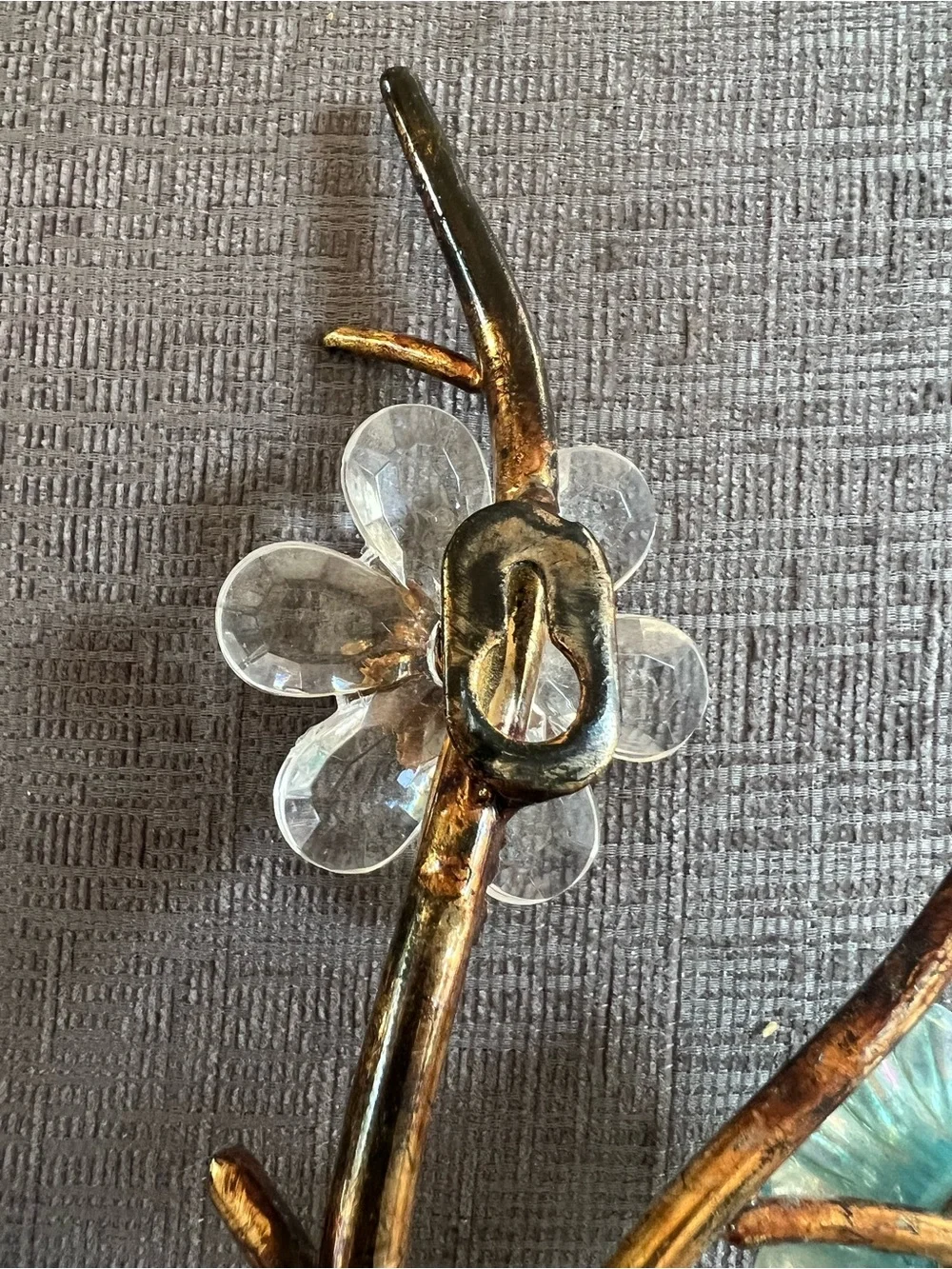 Whimsical Pier 1 Flowers & Bird Decorative Wall Hook Cottagecore Boho